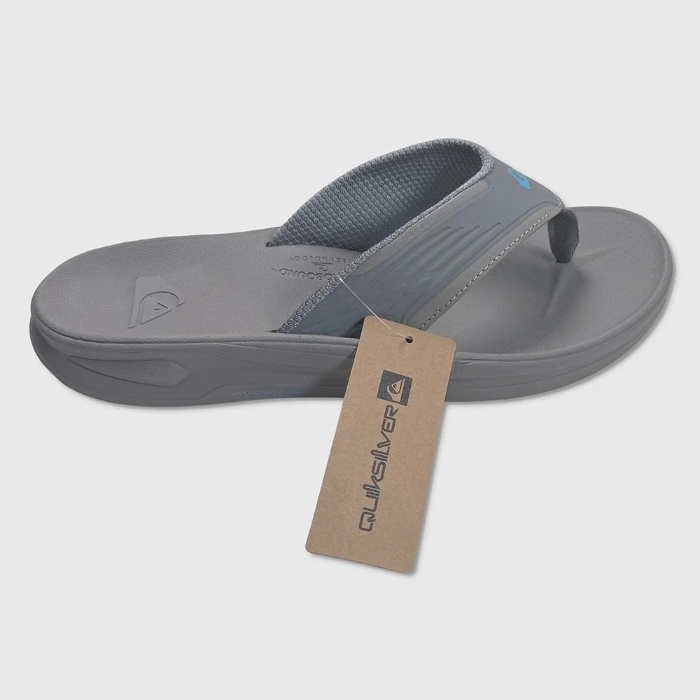 Quiksilver Surge Squish Sandals / Flip-Flops - NWT Mens Size 9 Grey - #49612-K7